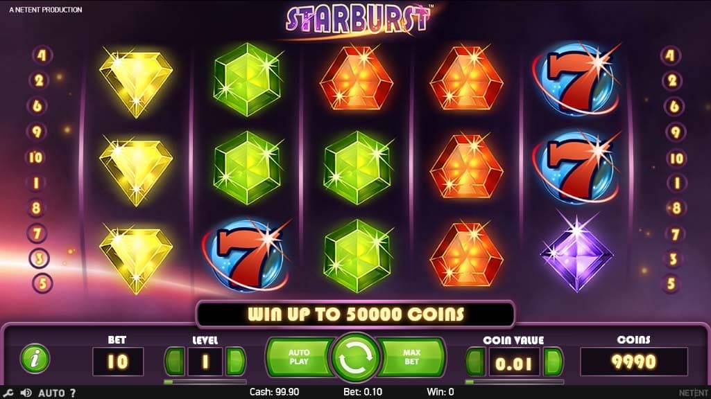 Starburst slot – Spelet, freespins och bonus